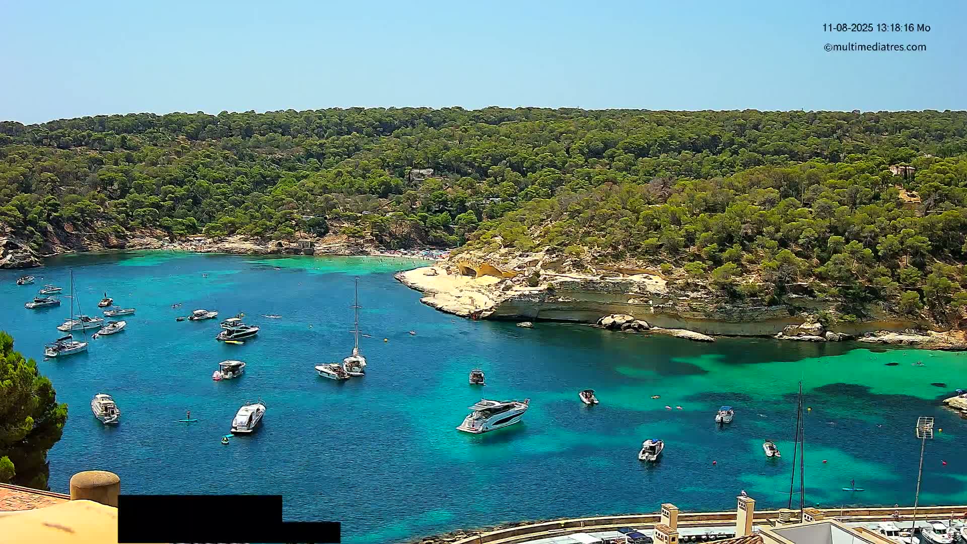 Cala Portal Vells Bay from Sol de Mallorca Live Cam - Mallorca, Balearic Islands, Spain