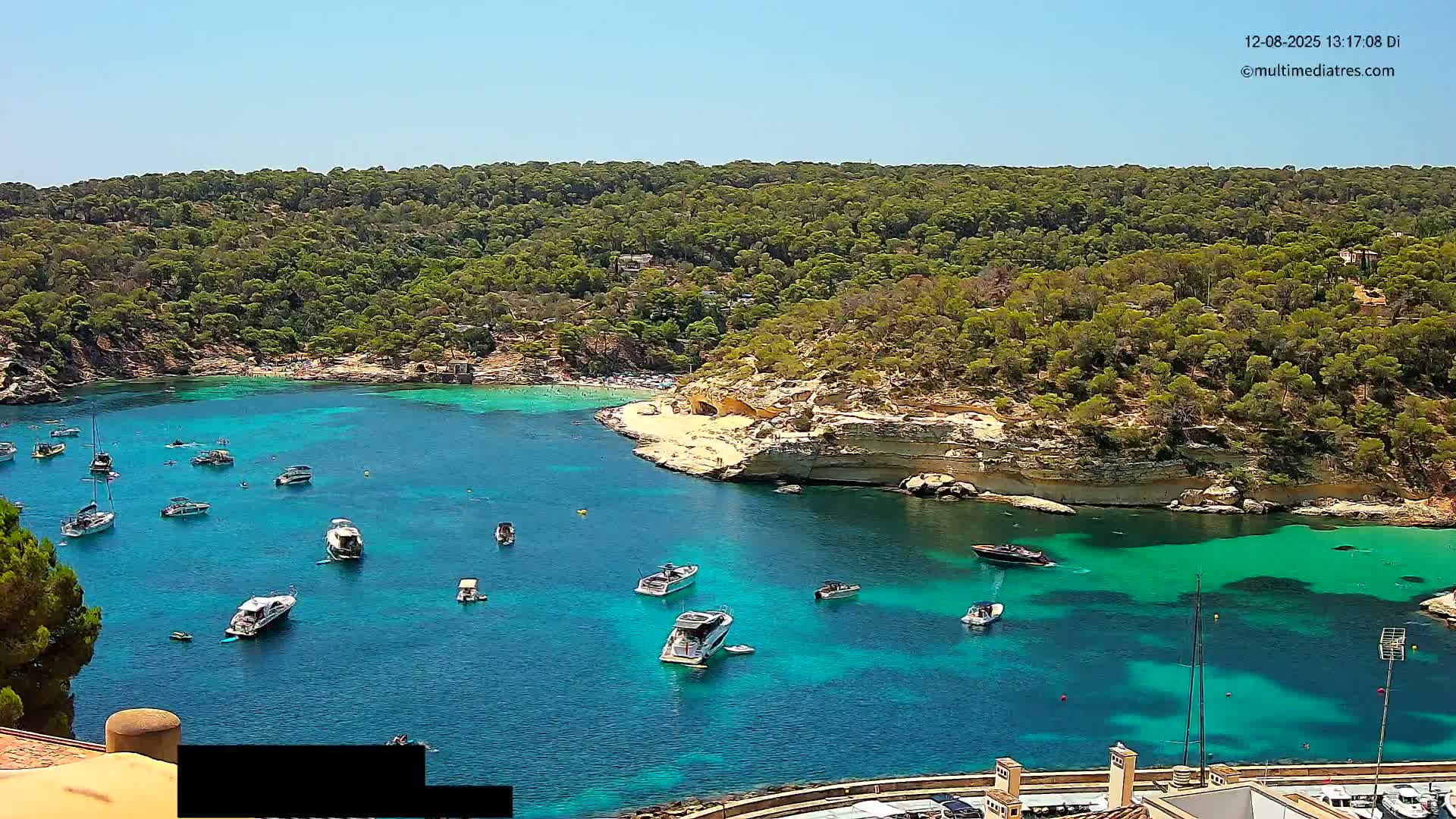 Cala Portal Vells Bay from Sol de Mallorca Live Cam - Mallorca, Balearic Islands, Spain