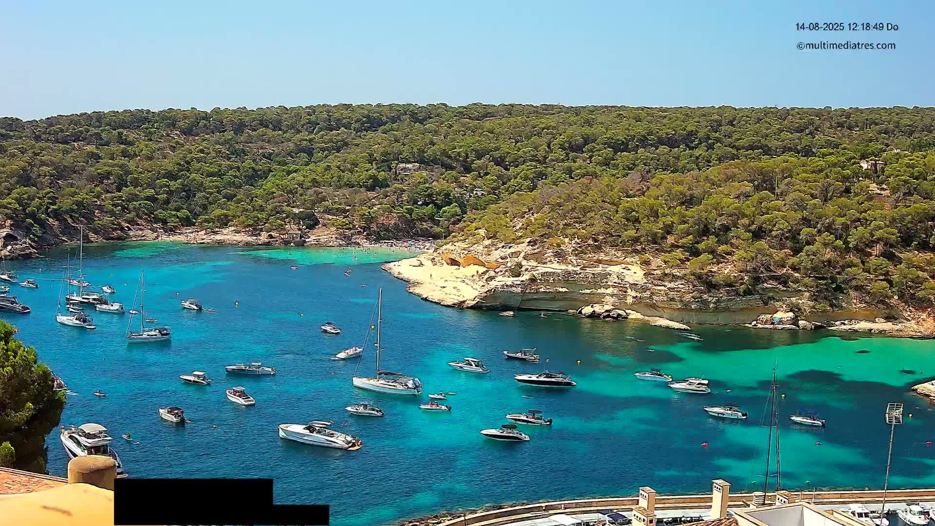 Cala Portal Vells Bay from Sol de Mallorca Live Cam - Mallorca, Balearic Islands, Spain