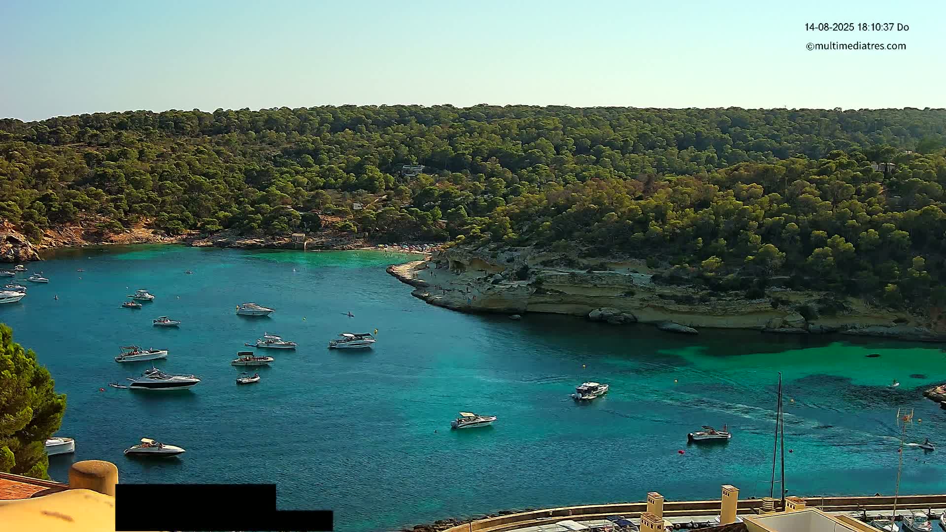 Cala Portal Vells Bay from Sol de Mallorca Live Cam - Mallorca, Balearic Islands, Spain