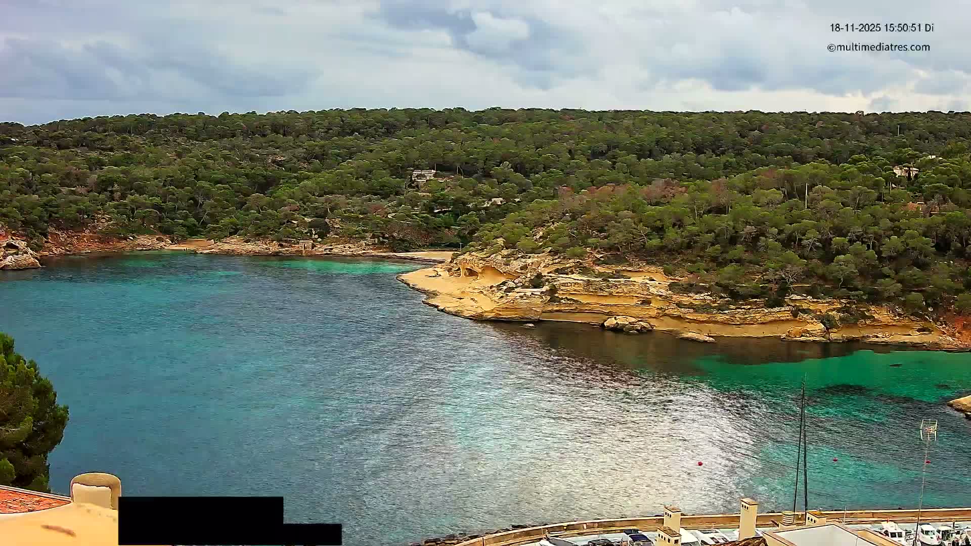Cala Portal Vells Bay from Sol de Mallorca Live Cam - Mallorca, Balearic Islands, Spain