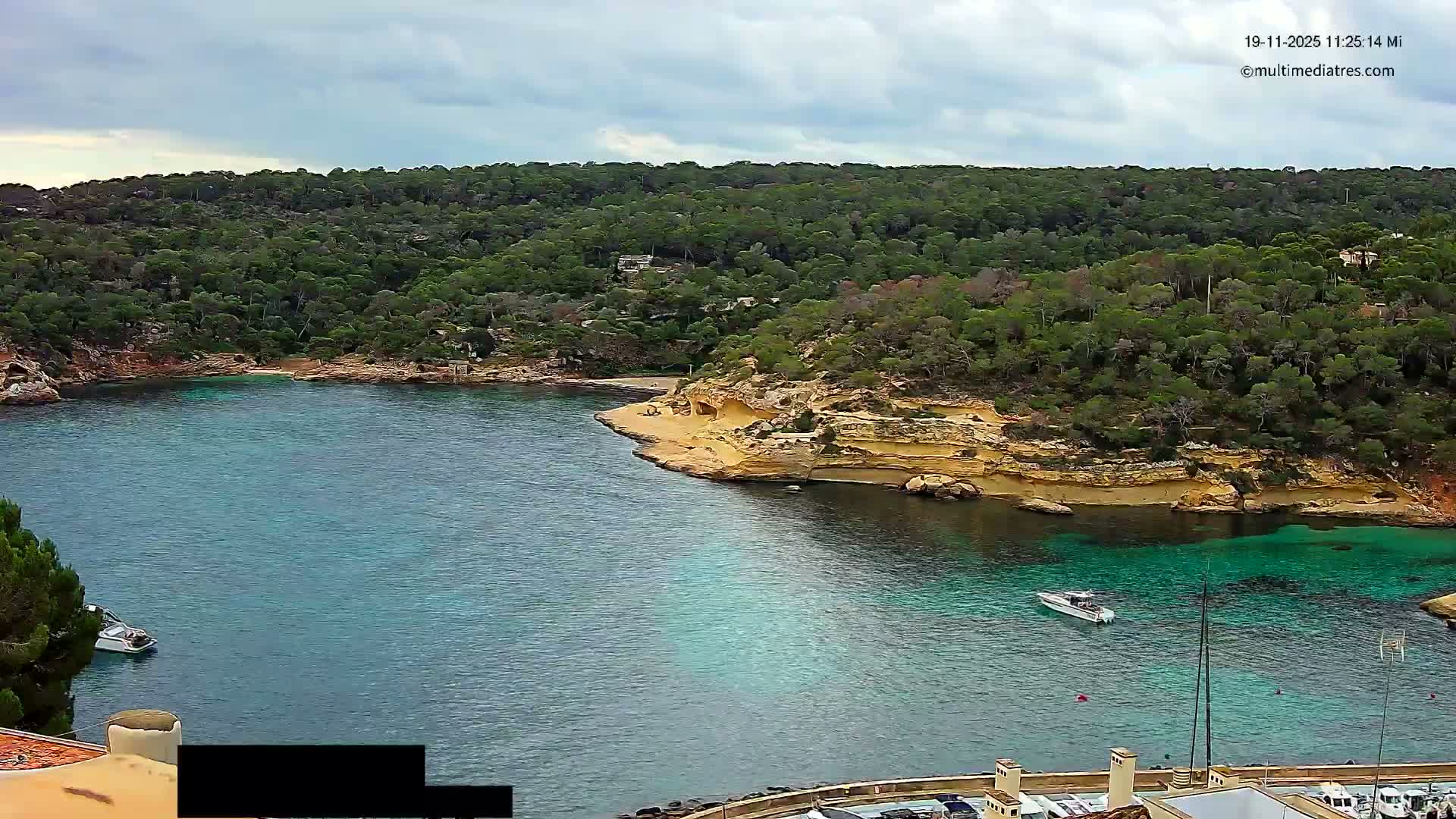Cala Portal Vells Bay from Sol de Mallorca Live Cam - Mallorca, Balearic Islands, Spain