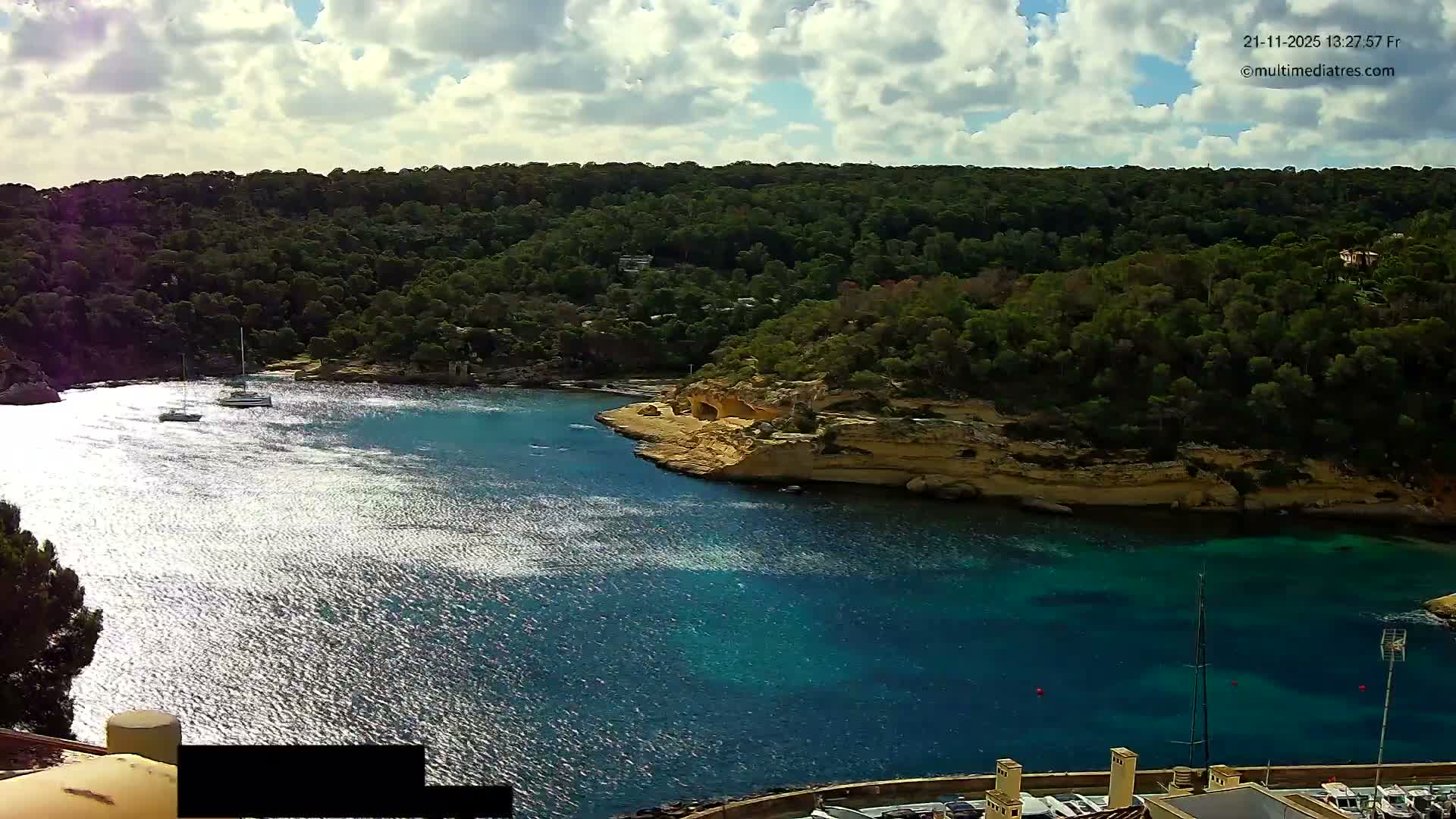 Cala Portal Vells Bay from Sol de Mallorca Live Cam - Mallorca, Balearic Islands, Spain