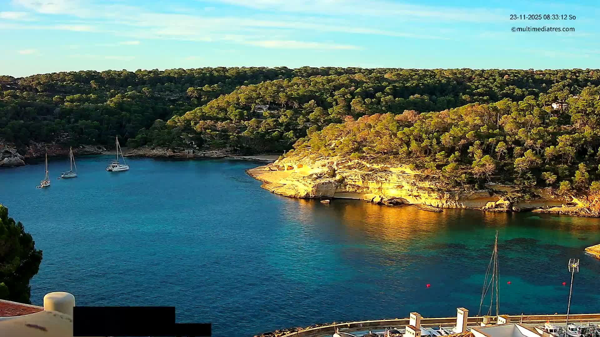 Cala Portal Vells Bay from Sol de Mallorca Live Cam - Mallorca, Balearic Islands, Spain