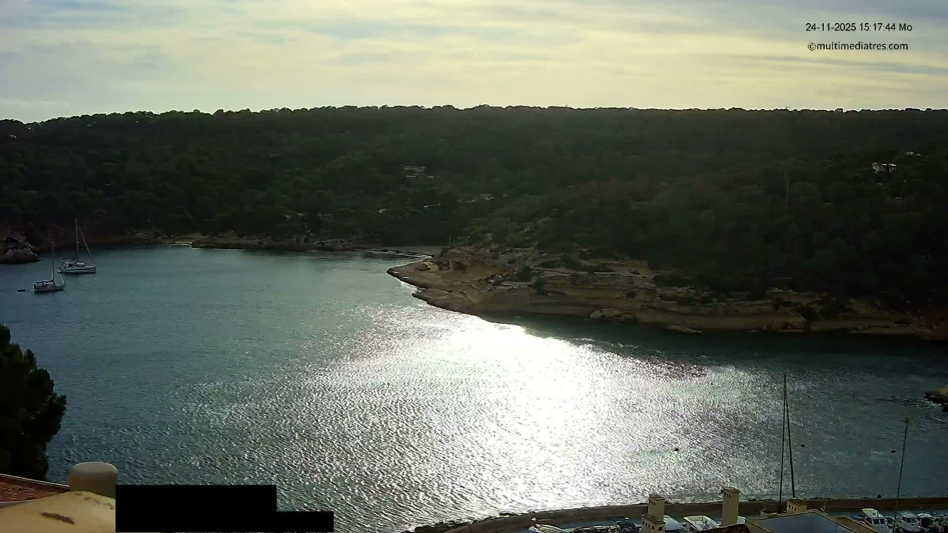 Cala Portal Vells Bay from Sol de Mallorca Live Cam - Mallorca, Balearic Islands, Spain