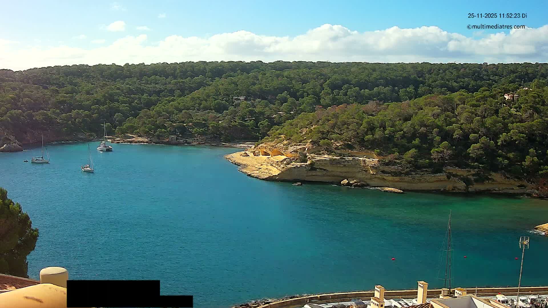 Cala Portal Vells Bay from Sol de Mallorca Live Cam - Mallorca, Balearic Islands, Spain
