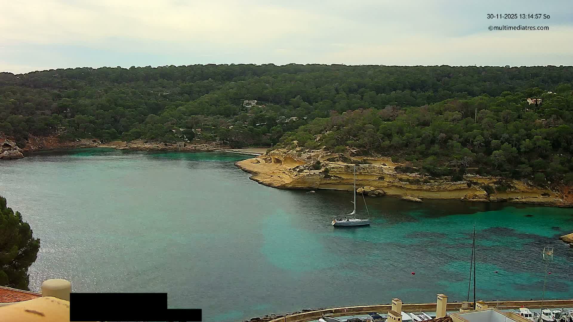 Cala Portal Vells Bay from Sol de Mallorca Live Cam - Mallorca, Balearic Islands, Spain