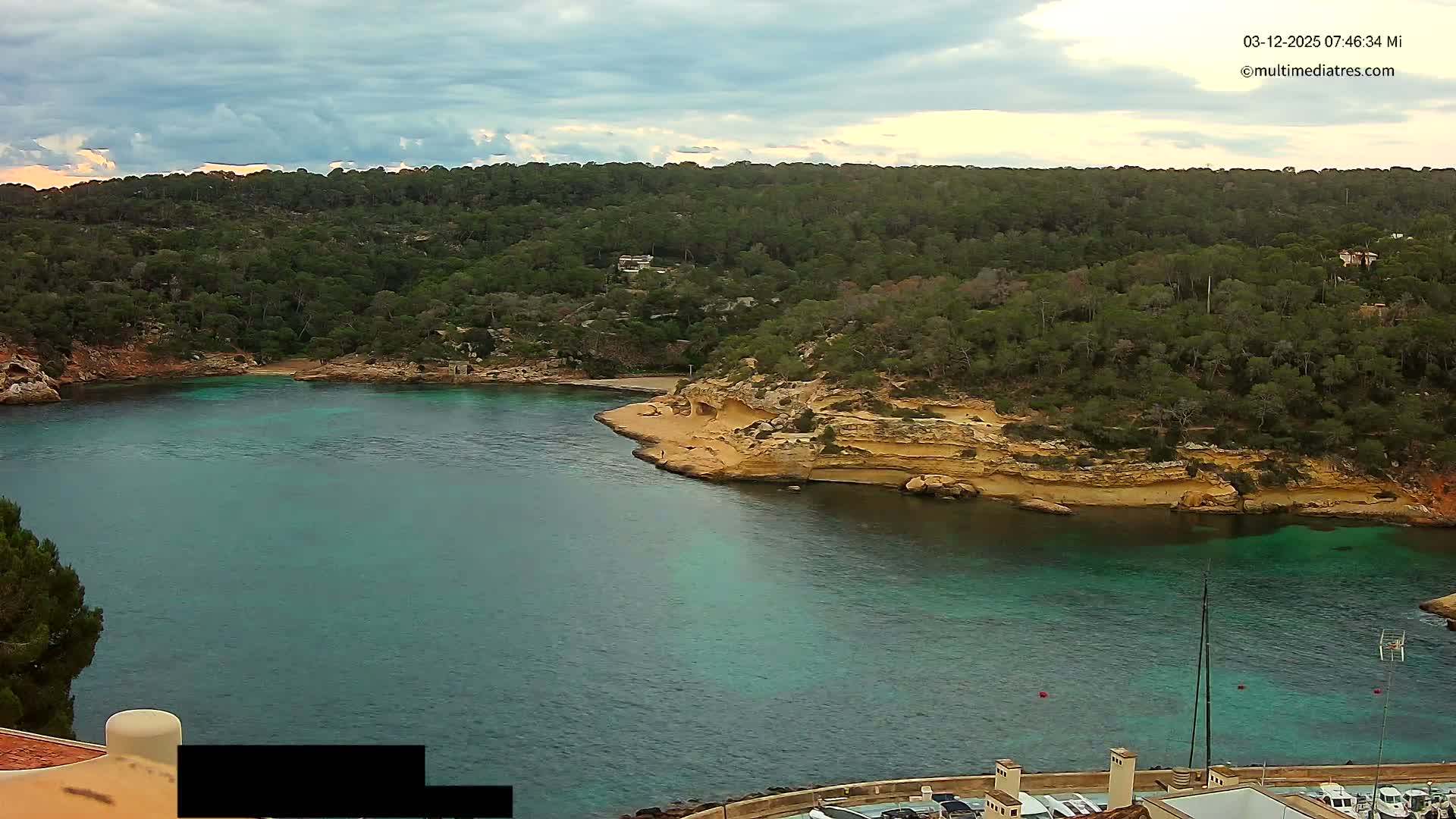 Cala Portal Vells Bay from Sol de Mallorca Live Cam - Mallorca, Balearic Islands, Spain
