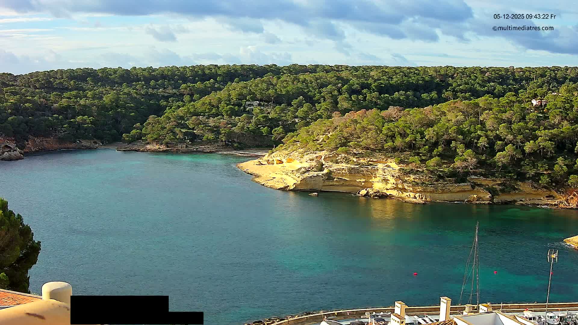 Cala Portal Vells Bay from Sol de Mallorca Live Cam - Mallorca, Balearic Islands, Spain
