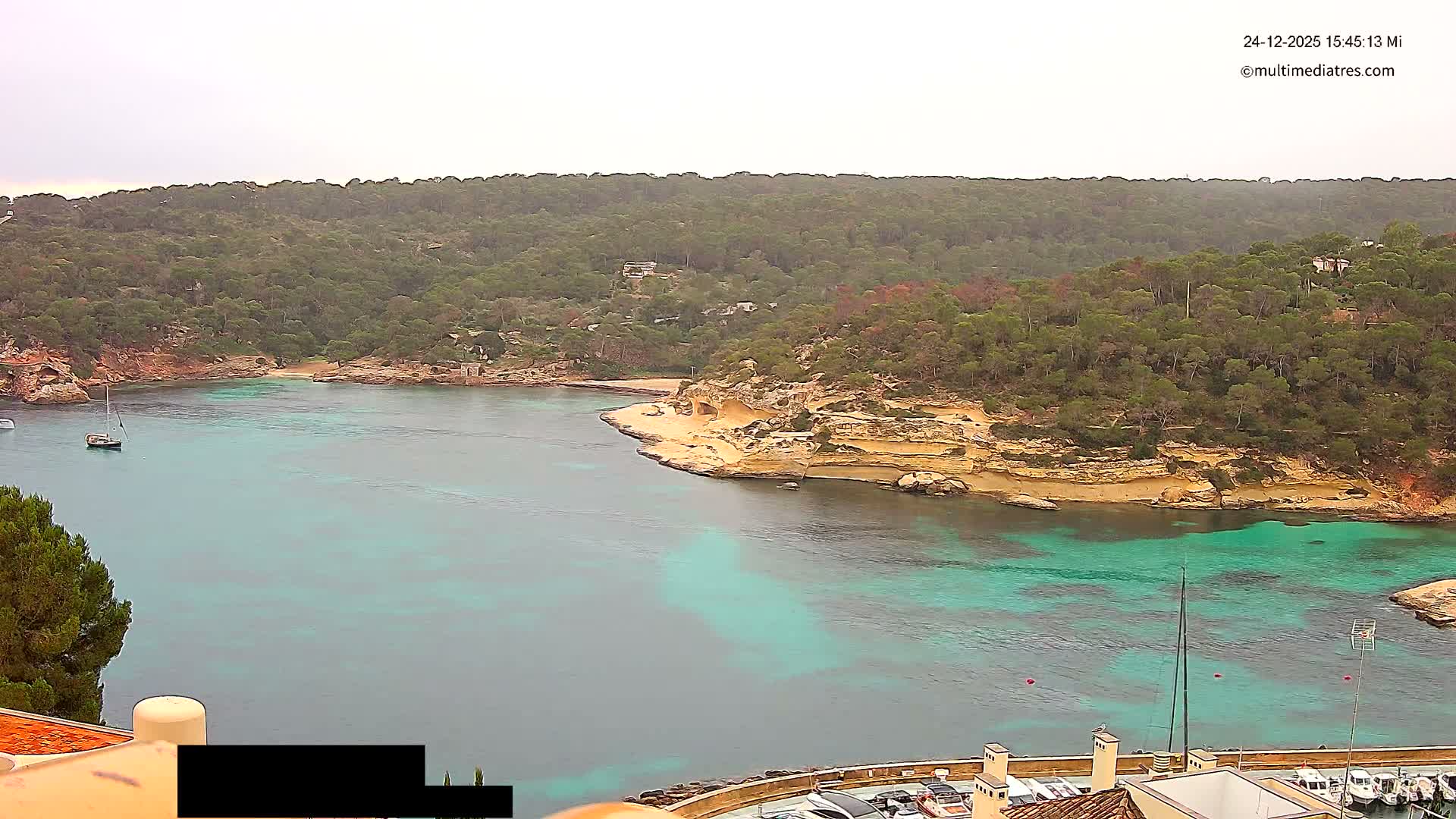 Cala Portal Vells Bay from Sol de Mallorca Live Cam - Mallorca, Balearic Islands, Spain