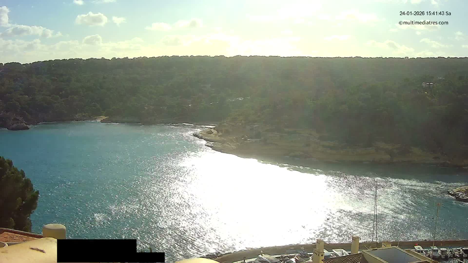 Cala Portal Vells Bay from Sol de Mallorca Live Cam - Mallorca, Balearic Islands, Spain