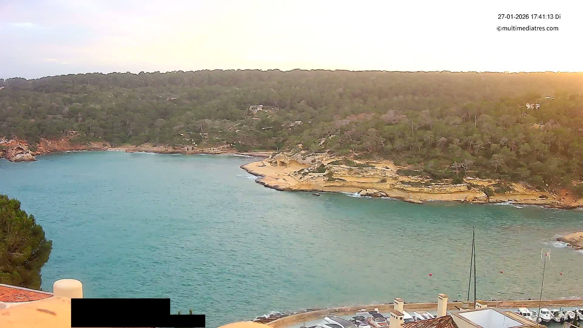 Cala Portal Vells Bay from Sol de Mallorca Live Cam - Mallorca, Balearic Islands, Spain