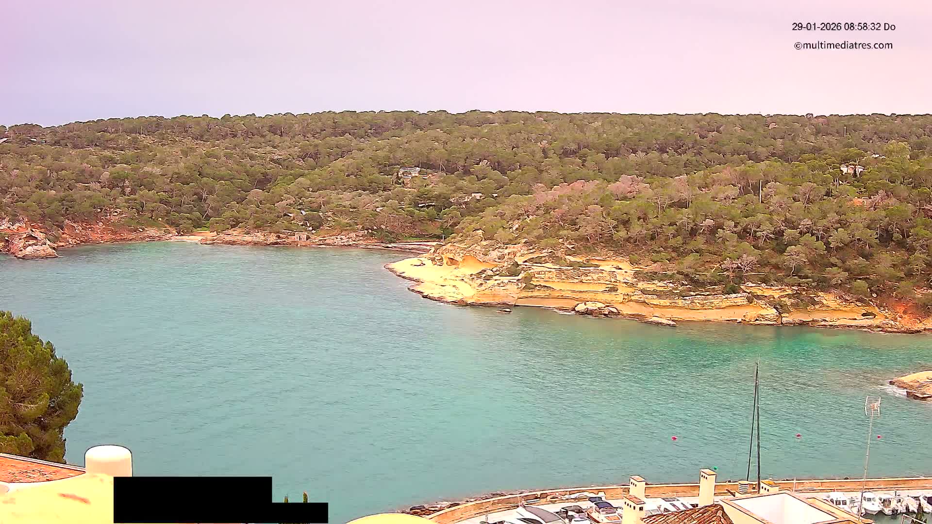 Cala Portal Vells Bay from Sol de Mallorca Live Cam - Mallorca, Balearic Islands, Spain
