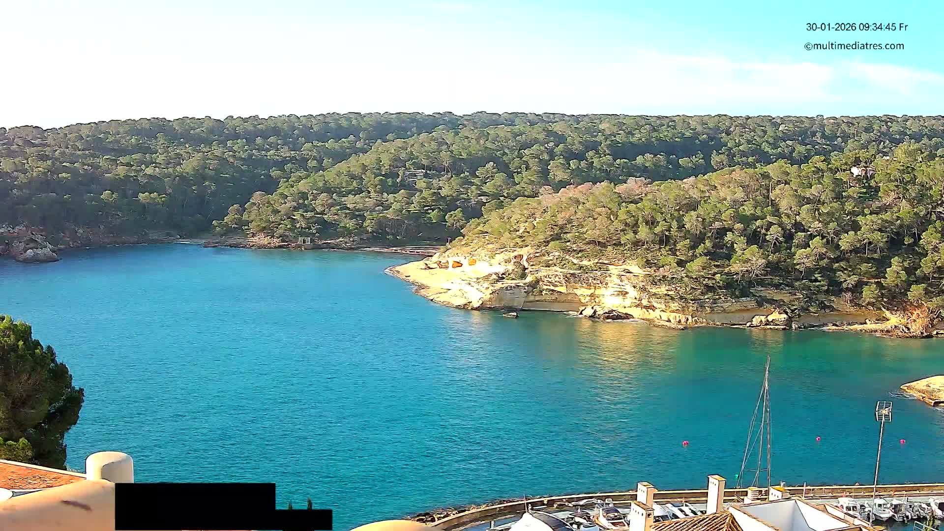 Cala Portal Vells Bay from Sol de Mallorca Live Cam - Mallorca, Balearic Islands, Spain