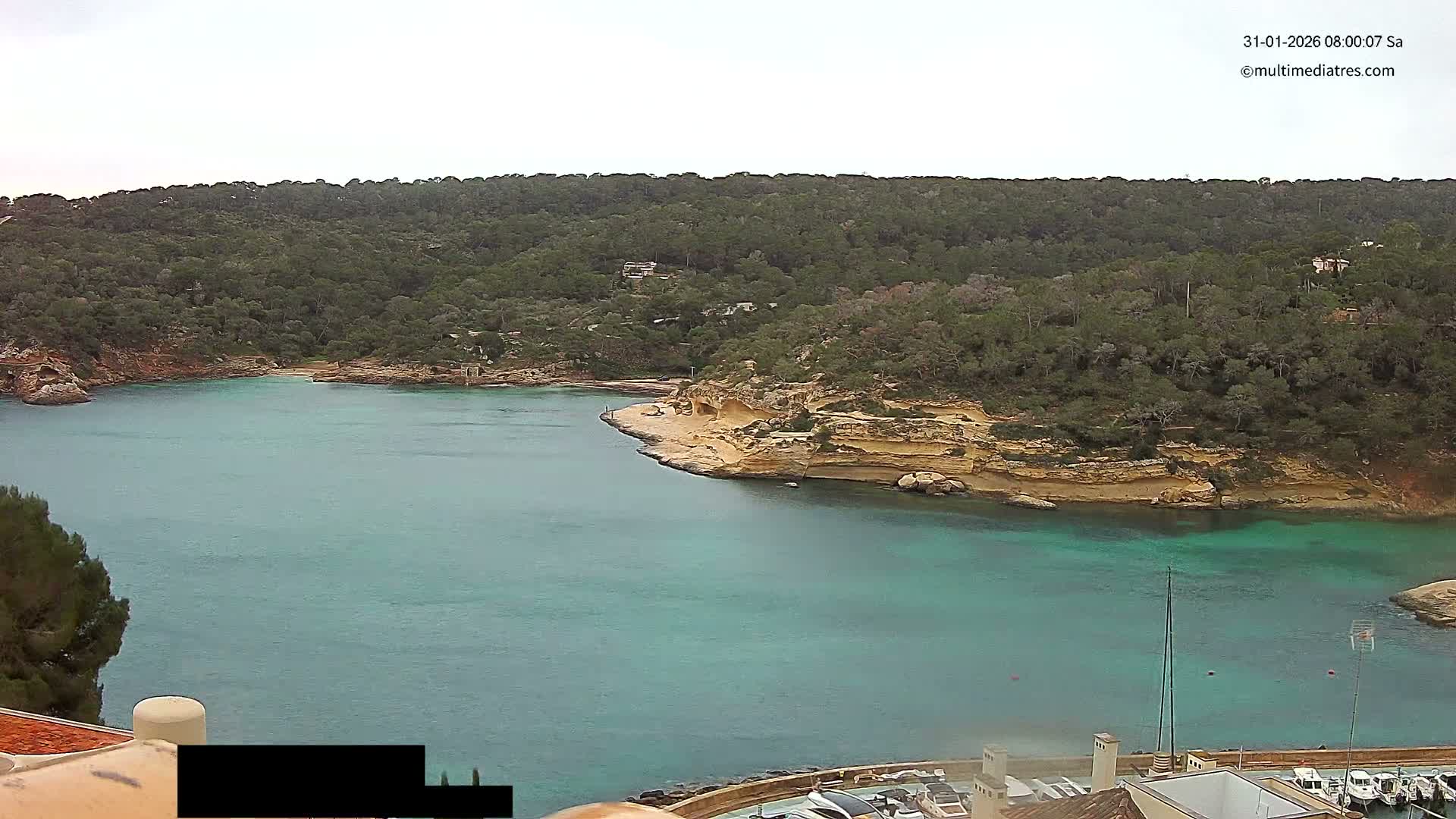 Cala Portal Vells Bay from Sol de Mallorca Live Cam - Mallorca, Balearic Islands, Spain