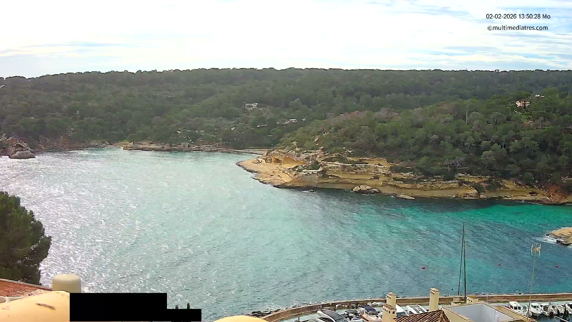 Cala Portal Vells Bay from Sol de Mallorca Live Cam - Mallorca, Balearic Islands, Spain