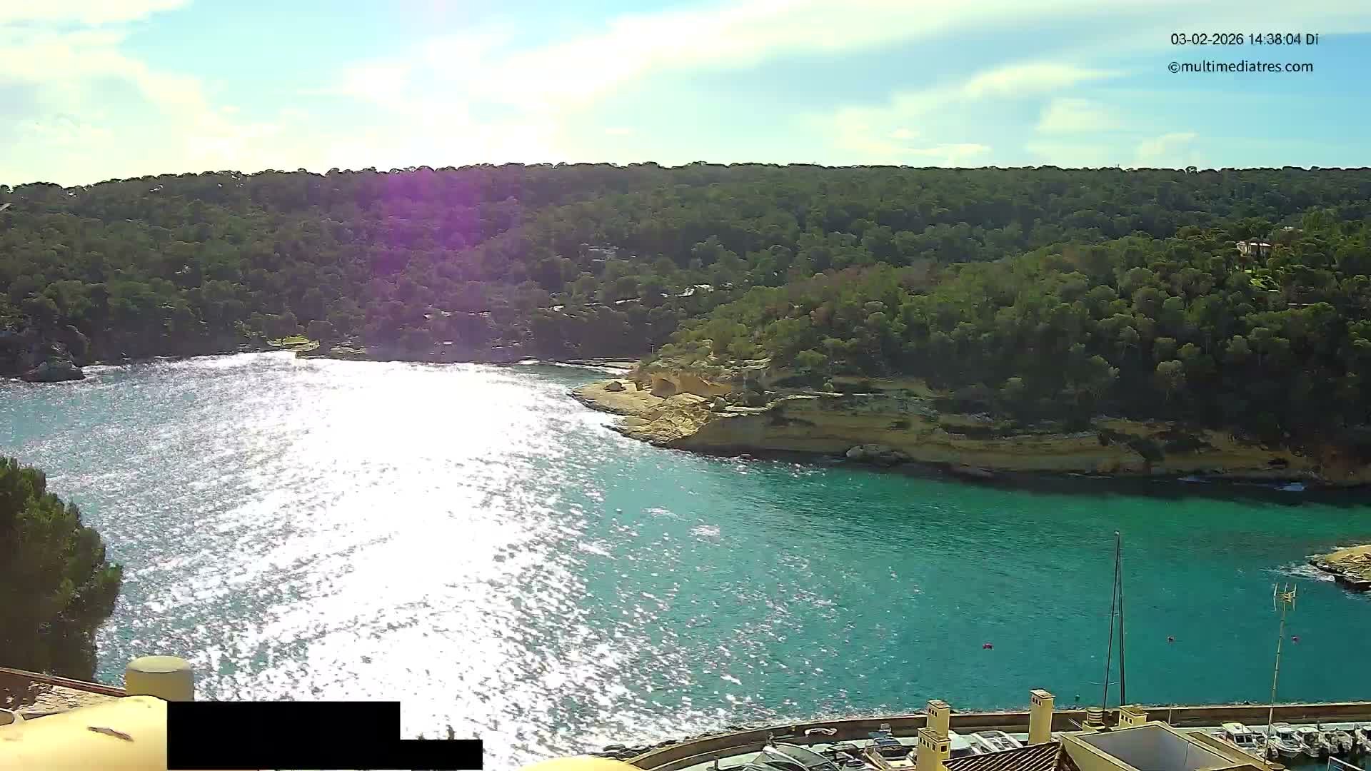 Cala Portal Vells Bay from Sol de Mallorca Live Cam - Mallorca, Balearic Islands, Spain