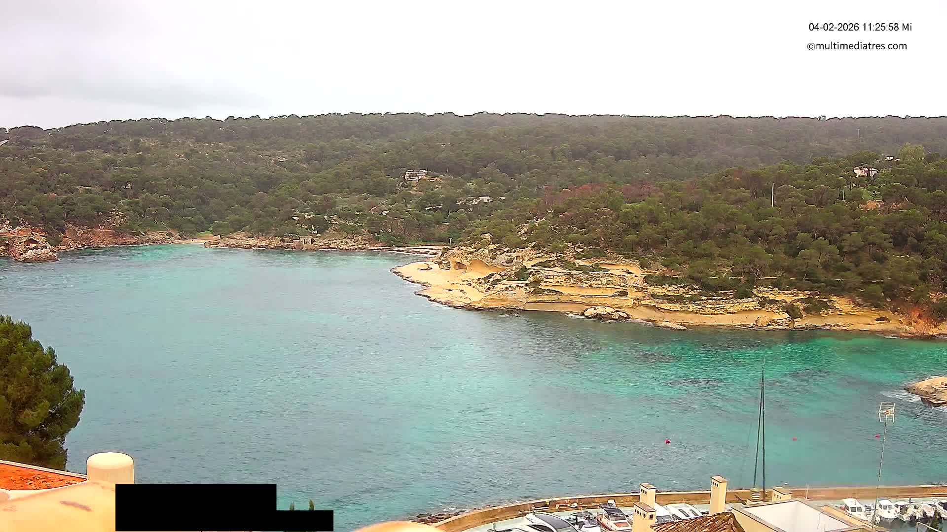 Cala Portal Vells Bay from Sol de Mallorca Live Cam - Mallorca, Balearic Islands, Spain