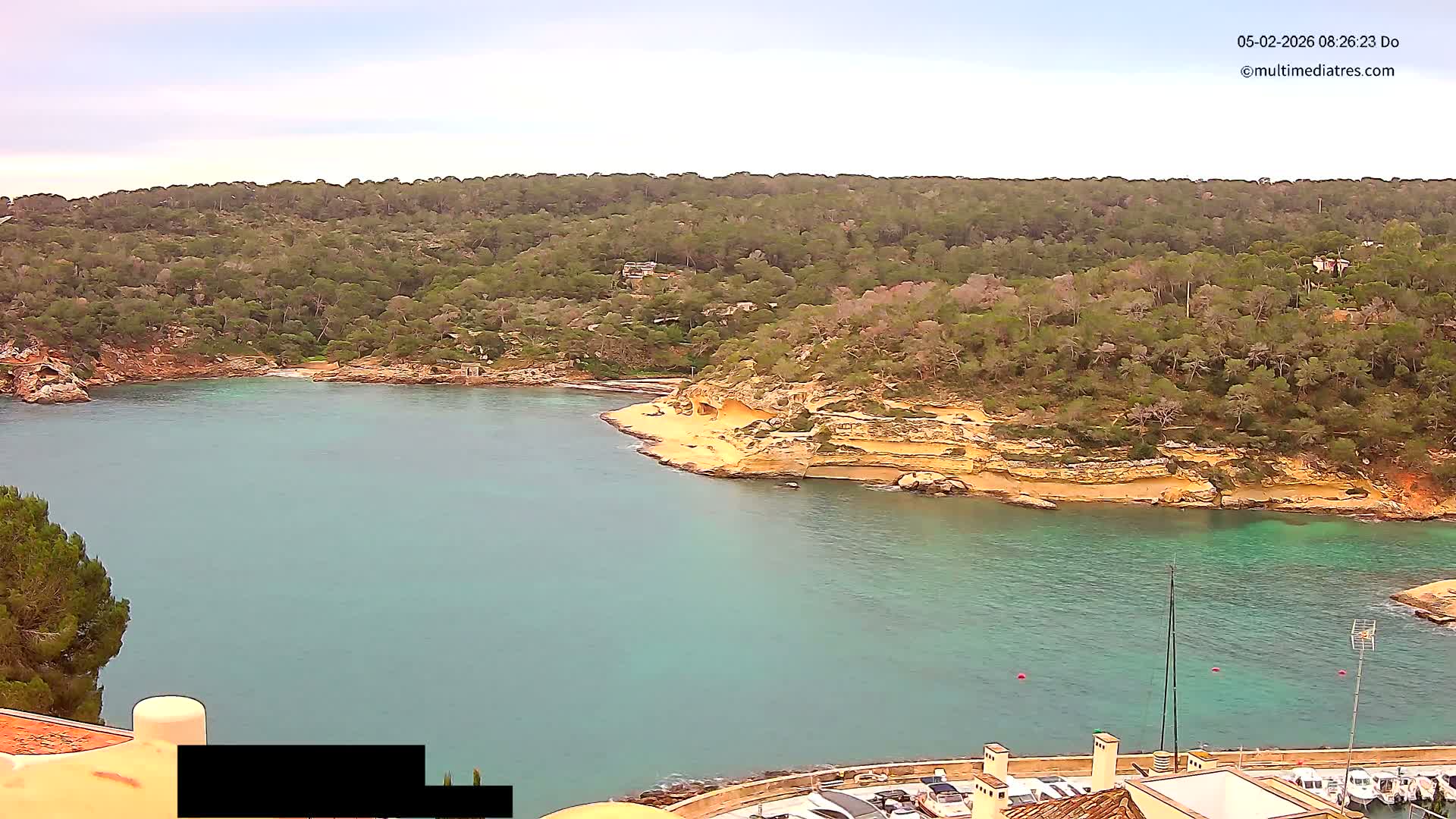 Cala Portal Vells Bay from Sol de Mallorca Live Cam - Mallorca, Balearic Islands, Spain