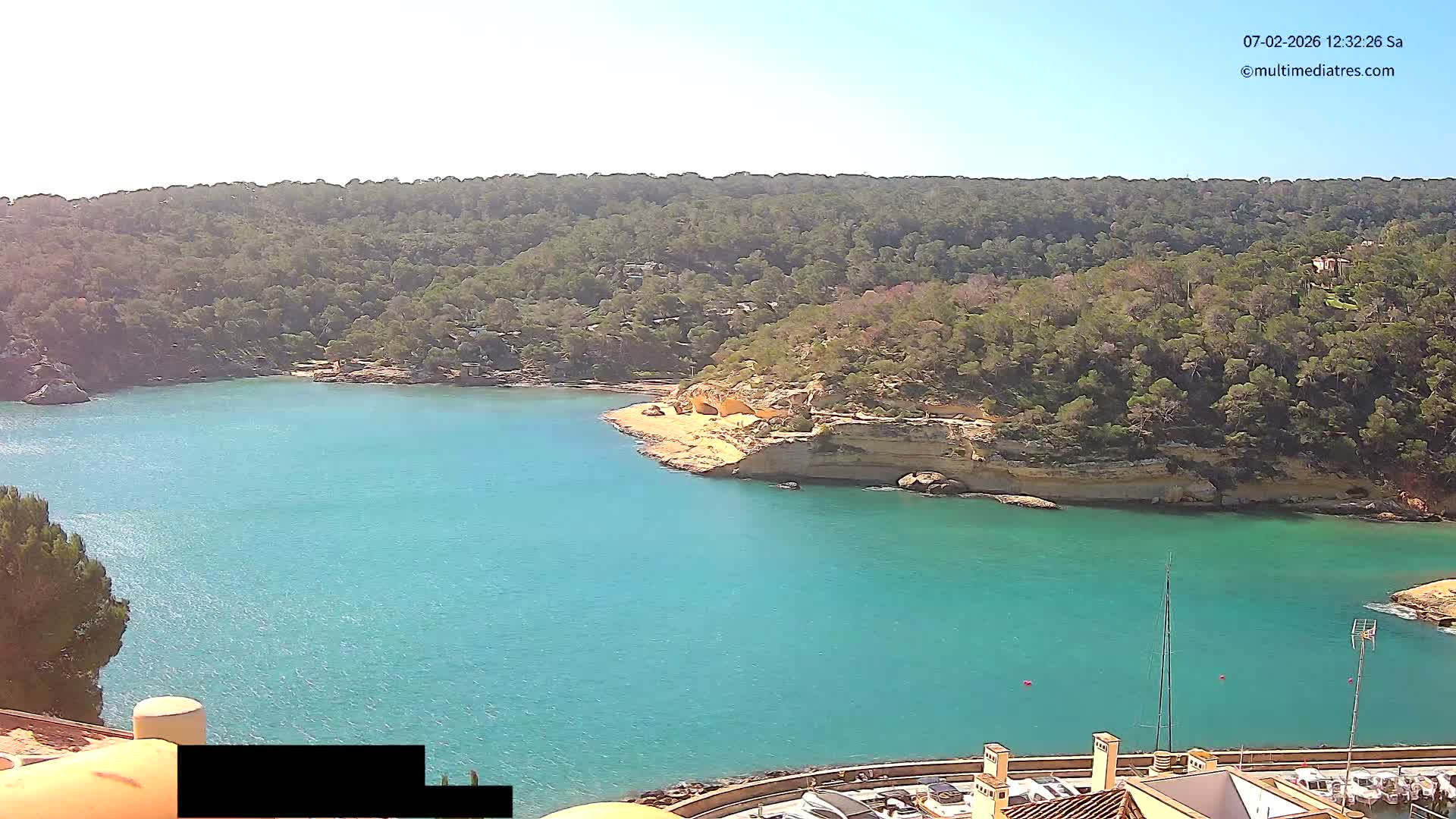 Cala Portal Vells Bay from Sol de Mallorca Live Cam - Mallorca, Balearic Islands, Spain