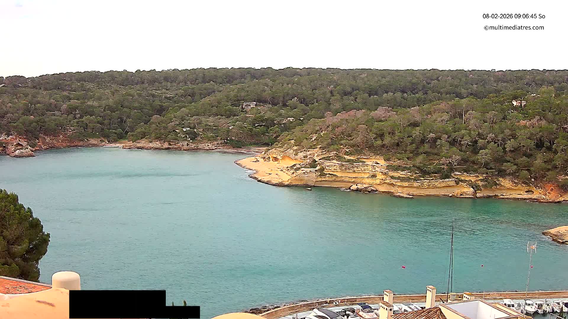 Cala Portal Vells Bay from Sol de Mallorca Live Cam - Mallorca, Balearic Islands, Spain