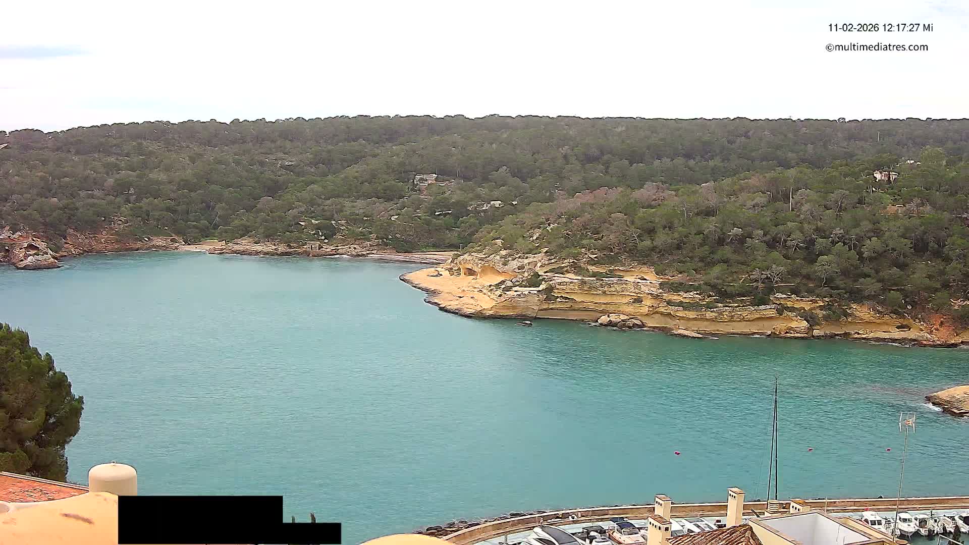 Cala Portal Vells Bay from Sol de Mallorca Live Cam - Mallorca, Balearic Islands, Spain