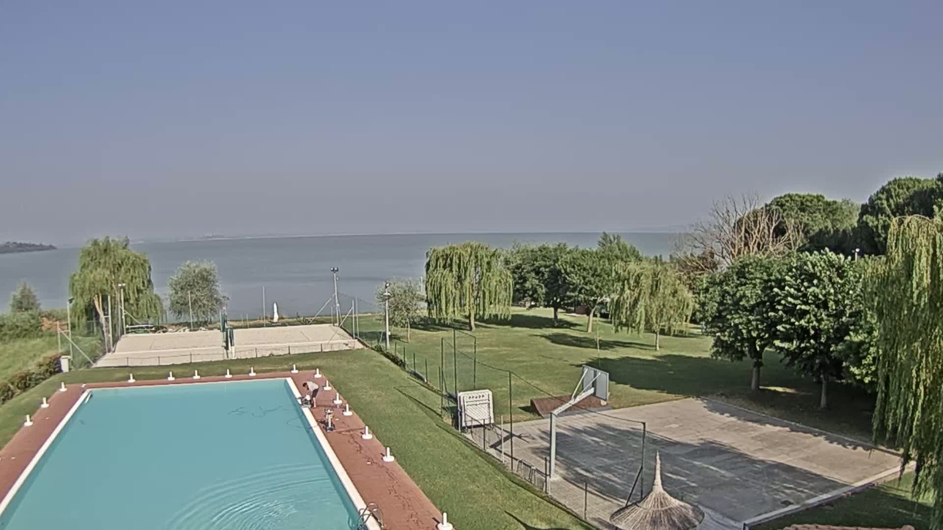 Lago Trasimeno Lake from Castiglione del Lago Live Cam - Castiglione del Lago, Umbria, Italy