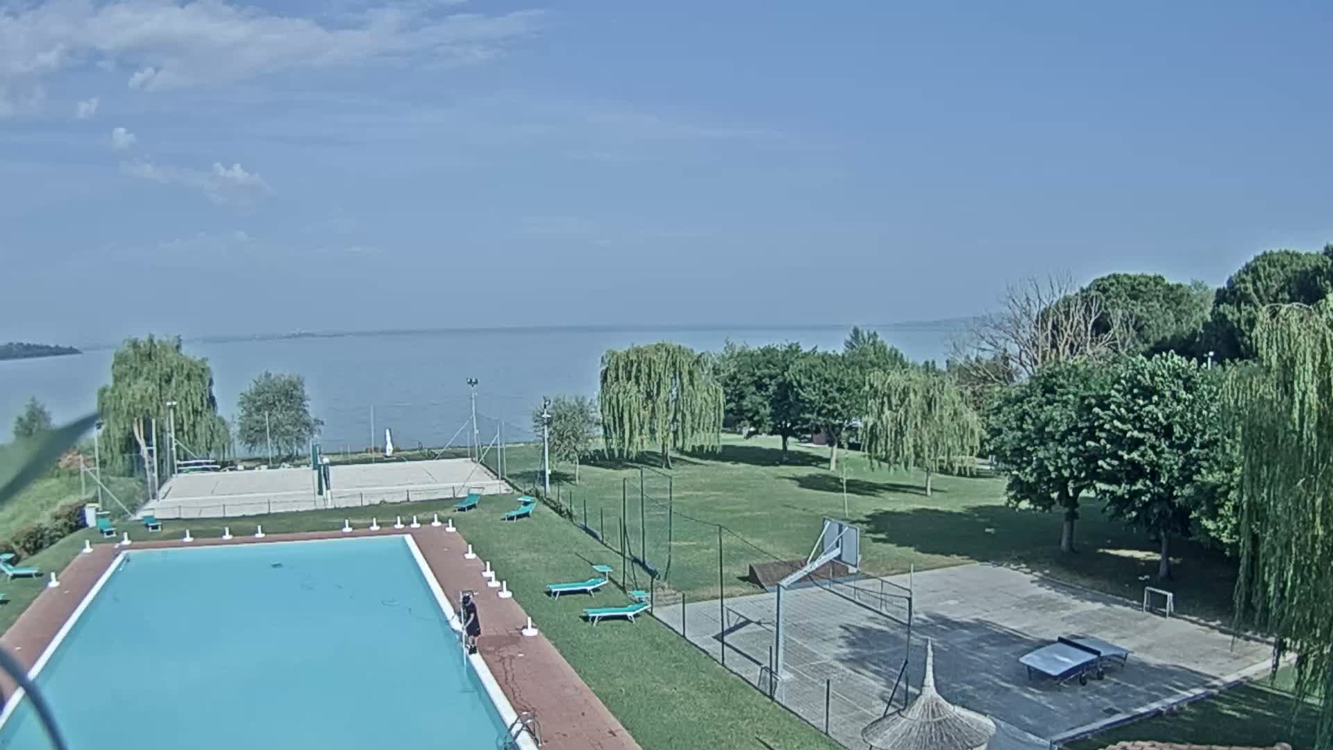Lago Trasimeno Lake from Castiglione del Lago Live Cam - Castiglione del Lago, Umbria, Italy