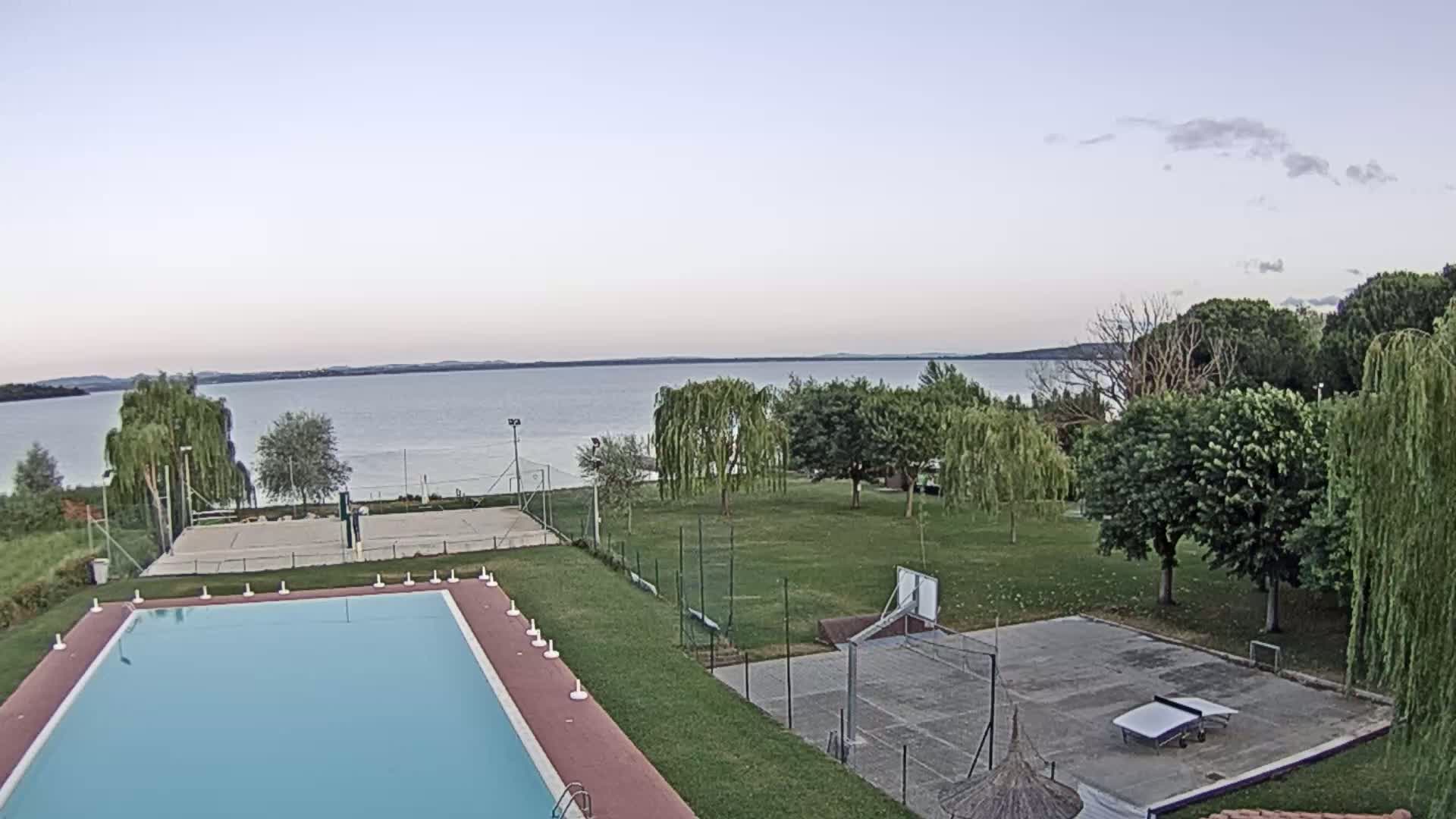 Lago Trasimeno Lake from Castiglione del Lago Live Cam - Castiglione del Lago, Umbria, Italy