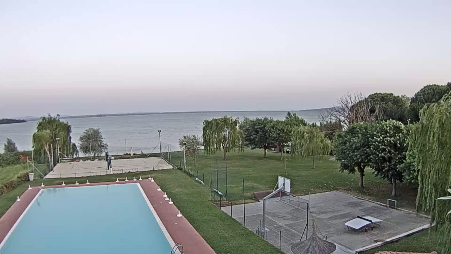 Lago Trasimeno Lake from Castiglione del Lago Live Cam - Castiglione del Lago, Umbria, Italy