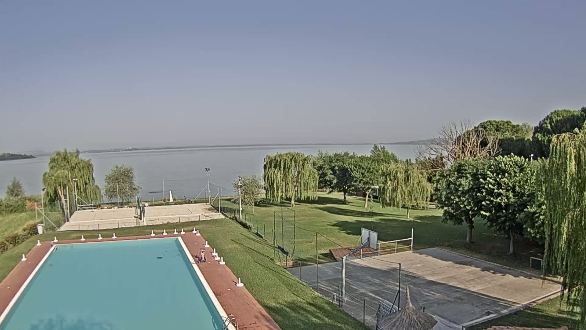 Lago Trasimeno Lake from Castiglione del Lago Live Cam - Castiglione del Lago, Umbria, Italy