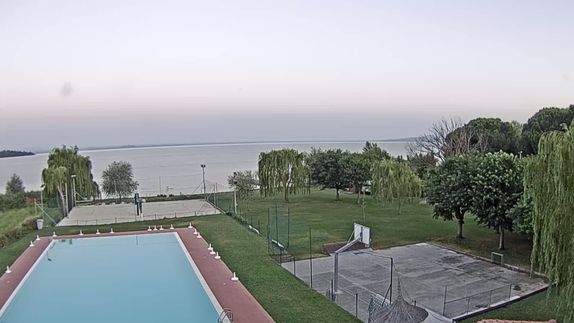 Lago Trasimeno Lake from Castiglione del Lago Live Cam - Castiglione del Lago, Umbria, Italy
