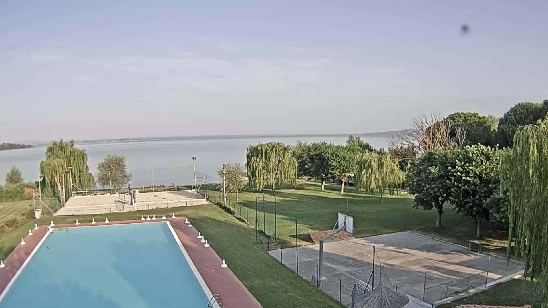 Lago Trasimeno Lake from Castiglione del Lago Live Cam - Castiglione del Lago, Umbria, Italy