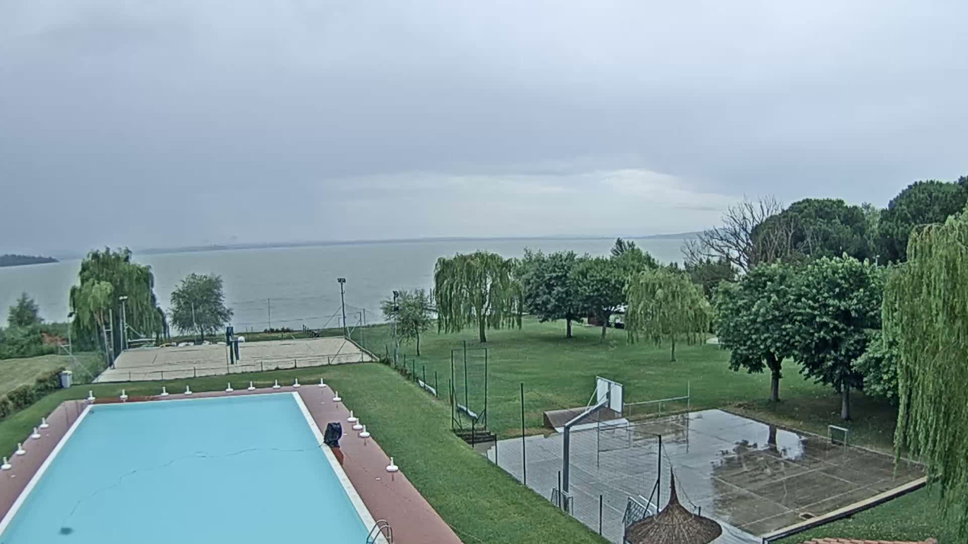 Lago Trasimeno Lake from Castiglione del Lago Live Cam - Castiglione del Lago, Umbria, Italy