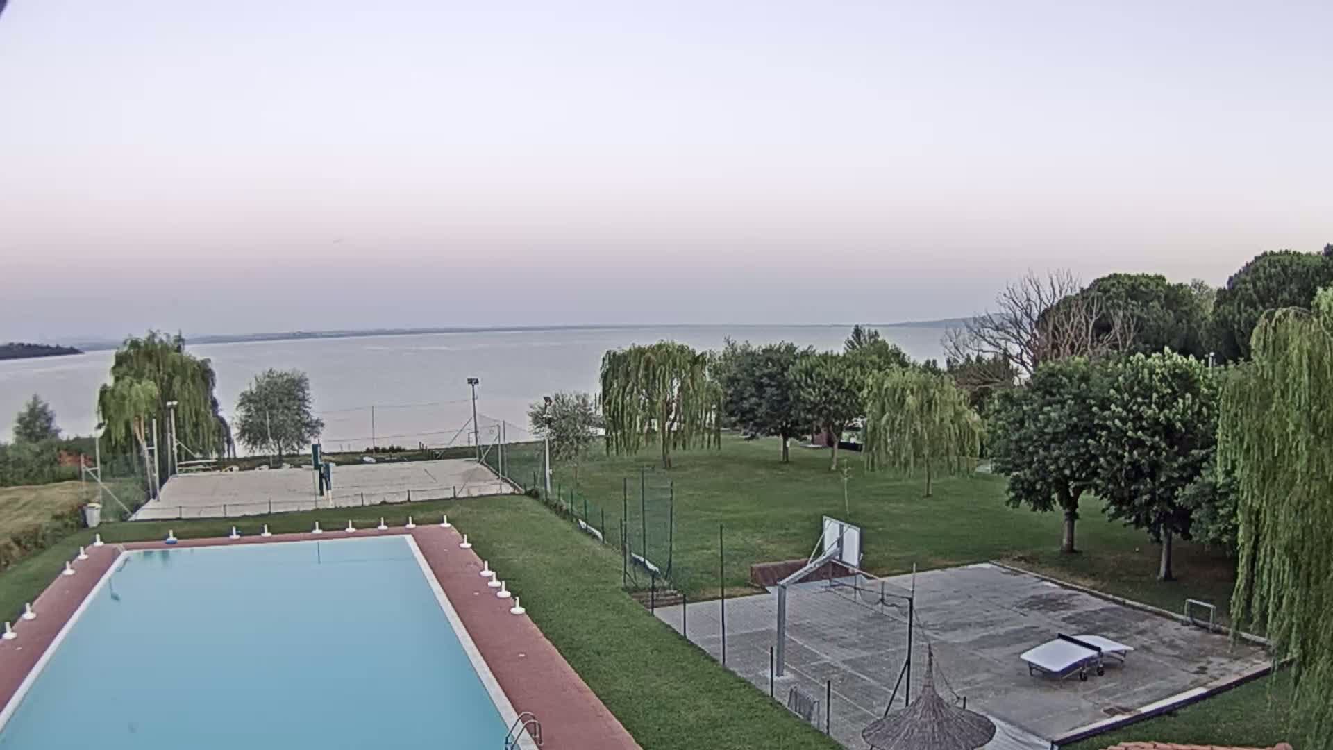 Lago Trasimeno Lake from Castiglione del Lago Live Cam - Castiglione del Lago, Umbria, Italy