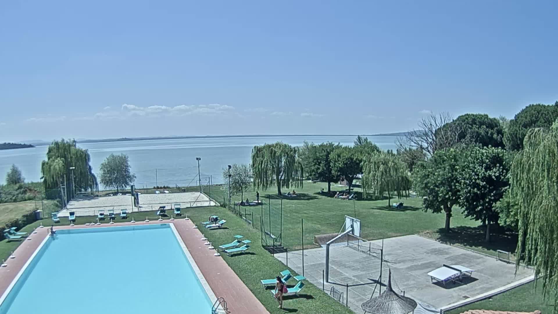 Lago Trasimeno Lake from Castiglione del Lago Live Cam - Castiglione del Lago, Umbria, Italy