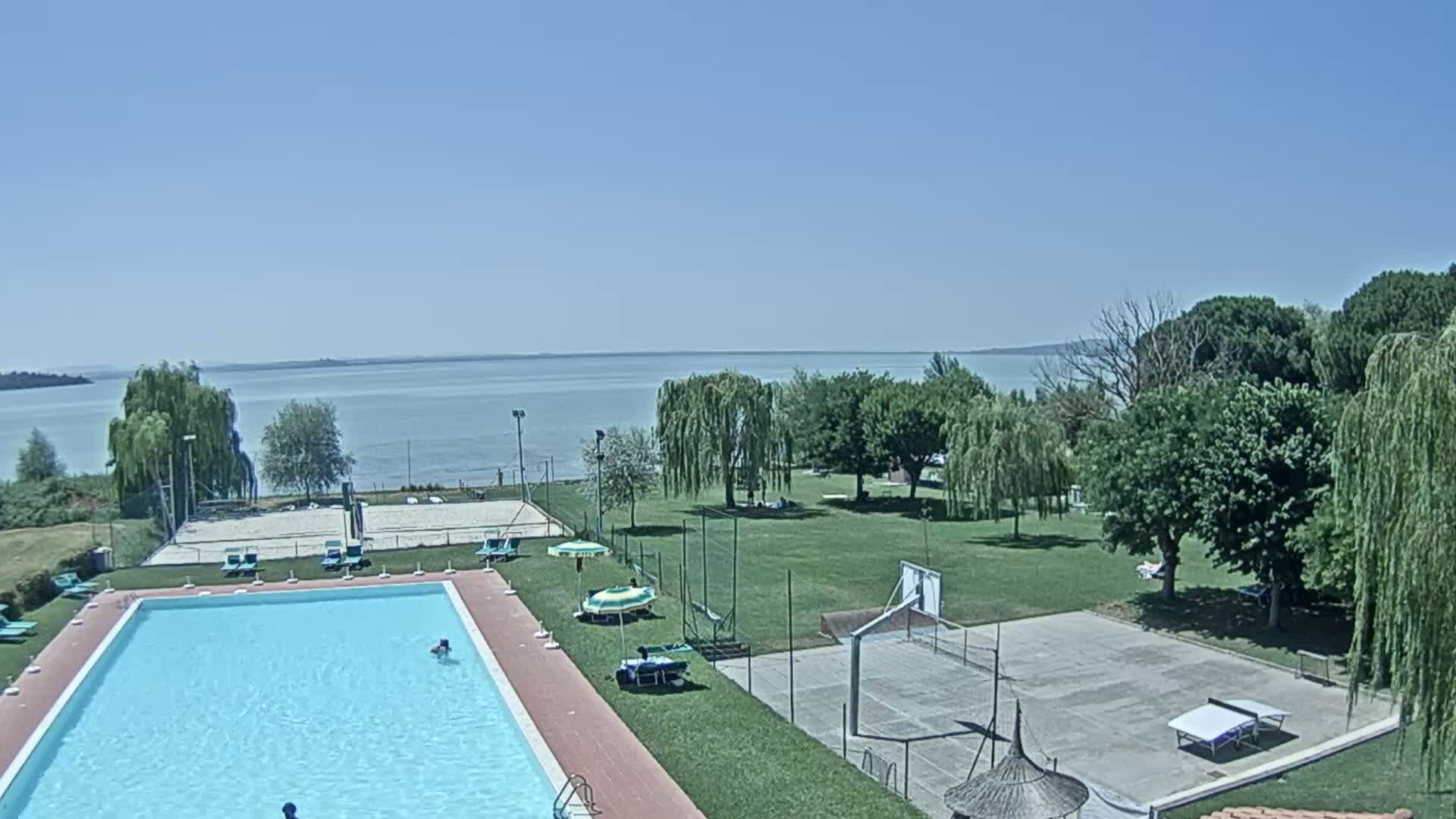 Lago Trasimeno Lake from Castiglione del Lago Live Cam - Castiglione del Lago, Umbria, Italy