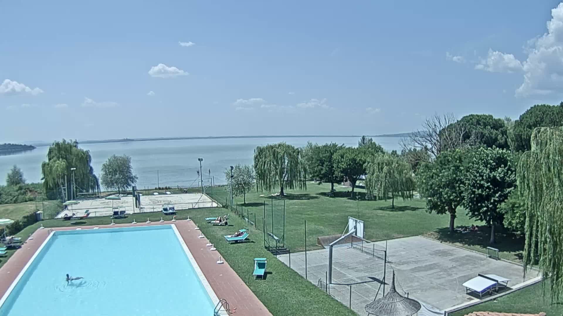 Lago Trasimeno Lake from Castiglione del Lago Live Cam - Castiglione del Lago, Umbria, Italy