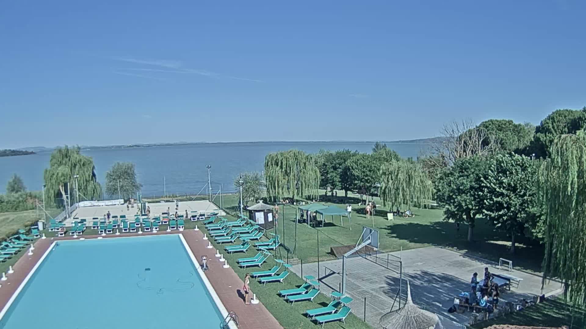 Lago Trasimeno Lake from Castiglione del Lago Live Cam - Castiglione del Lago, Umbria, Italy