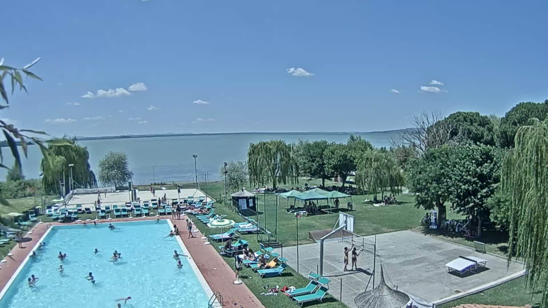 Lago Trasimeno Lake from Castiglione del Lago Live Cam - Castiglione del Lago, Umbria, Italy