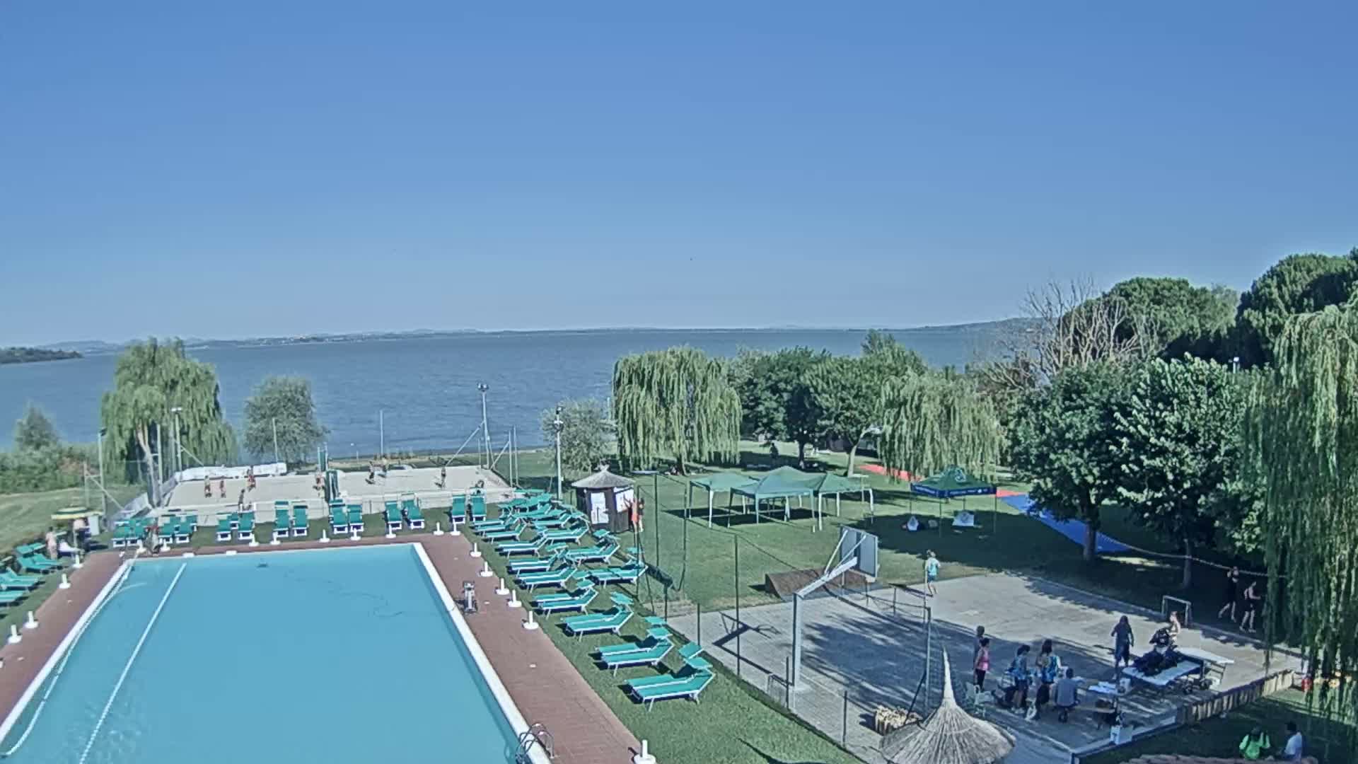 Lago Trasimeno Lake from Castiglione del Lago Live Cam - Castiglione del Lago, Umbria, Italy