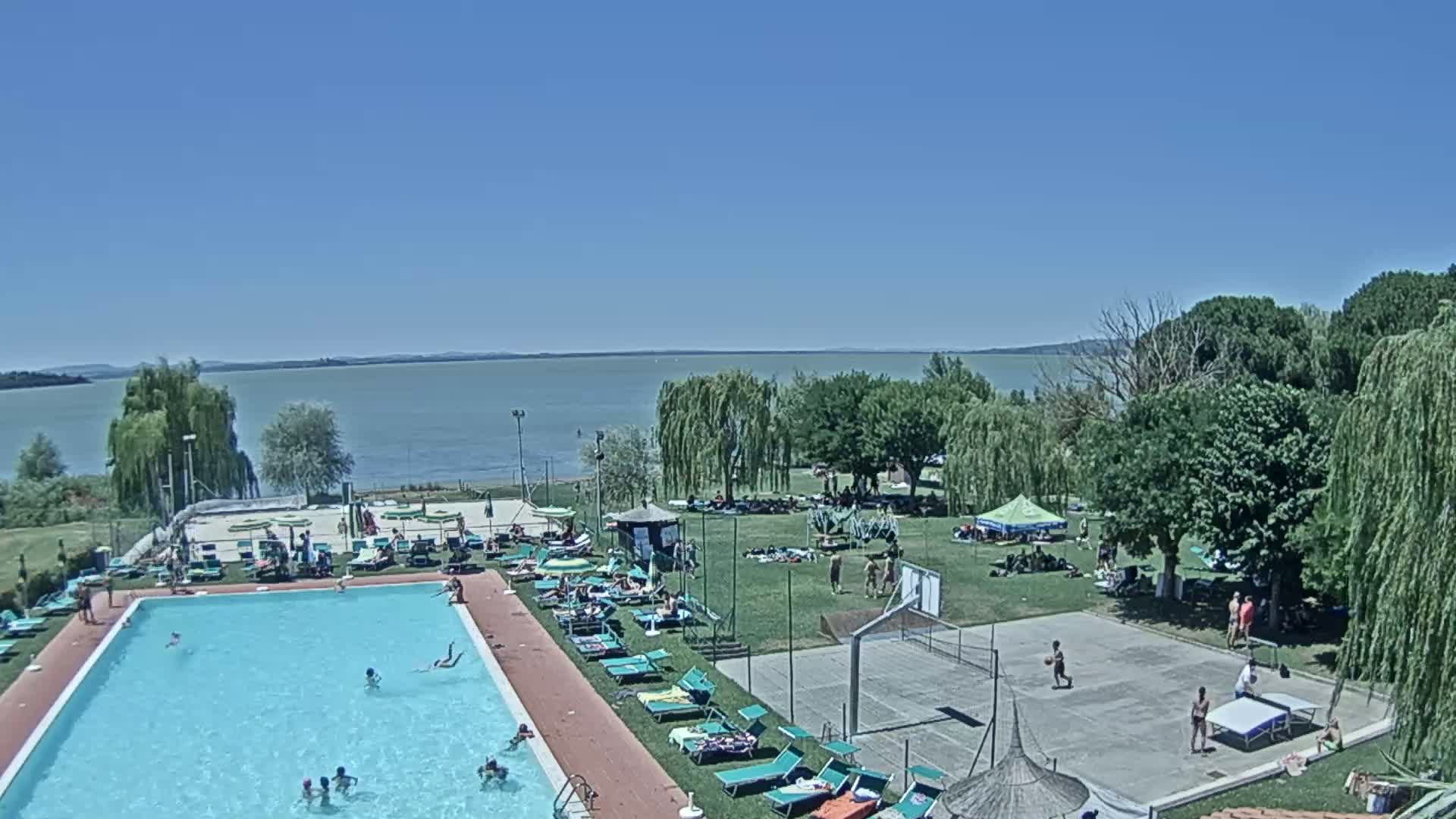 Lago Trasimeno Lake from Castiglione del Lago Live Cam - Castiglione del Lago, Umbria, Italy
