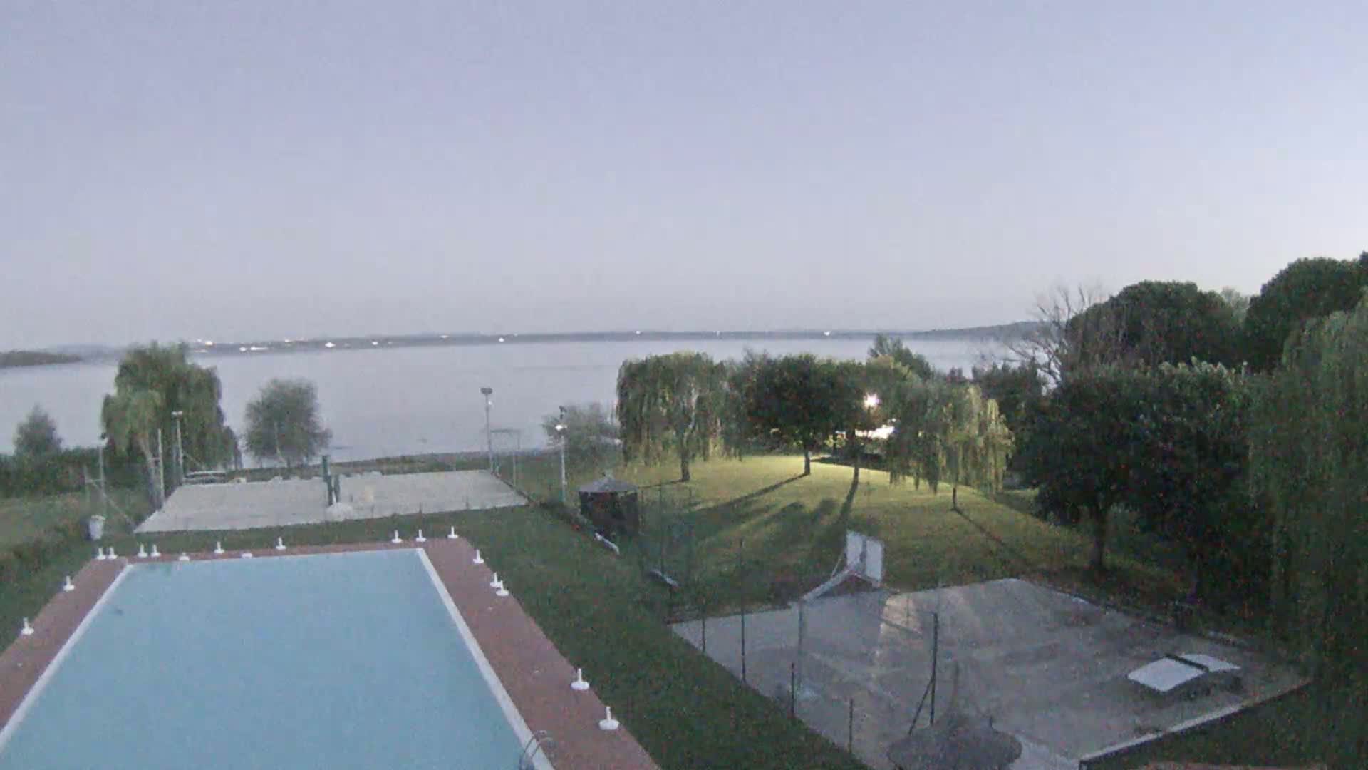 Lago Trasimeno Lake from Castiglione del Lago Live Cam - Castiglione del Lago, Umbria, Italy