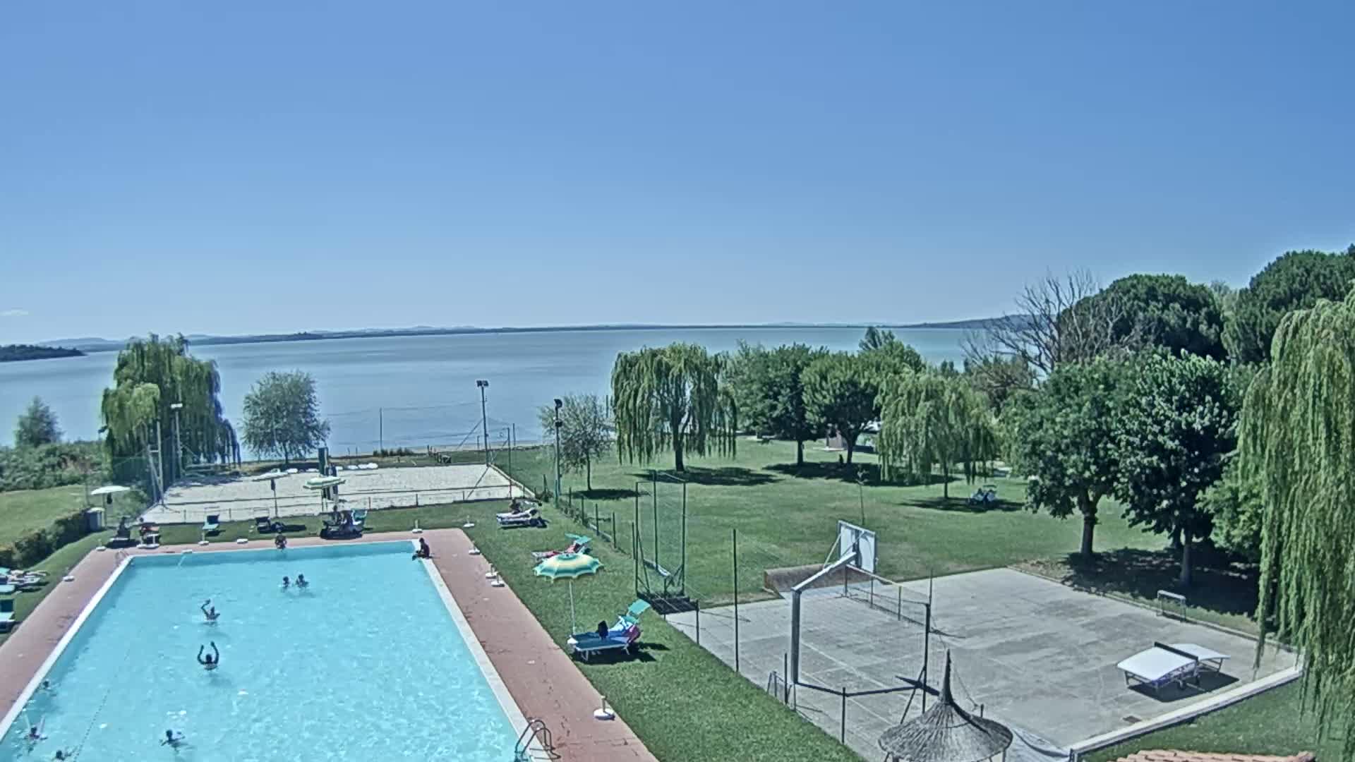 Lago Trasimeno Lake from Castiglione del Lago Live Cam - Castiglione del Lago, Umbria, Italy