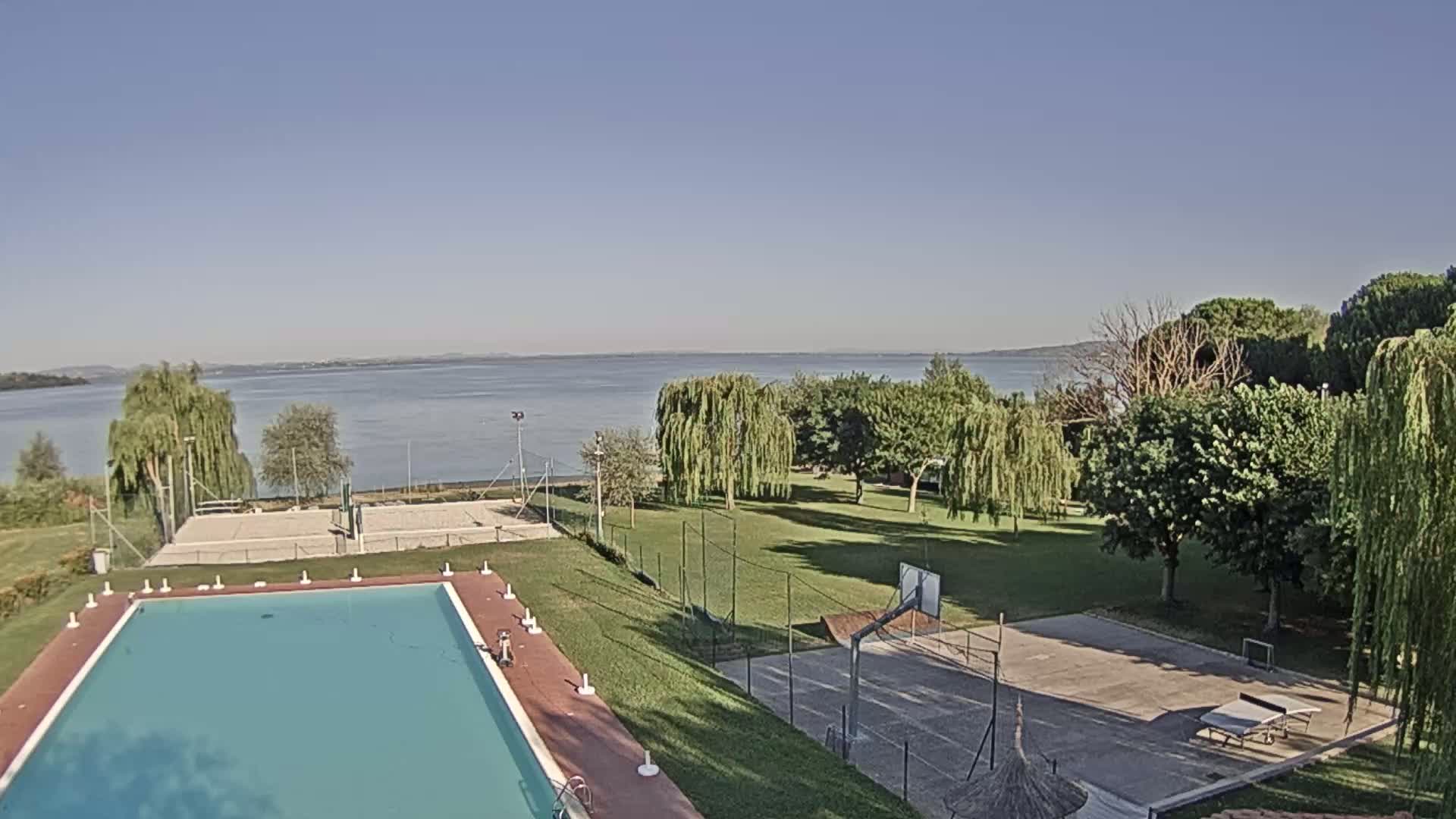 Lago Trasimeno Lake from Castiglione del Lago Live Cam - Castiglione del Lago, Umbria, Italy
