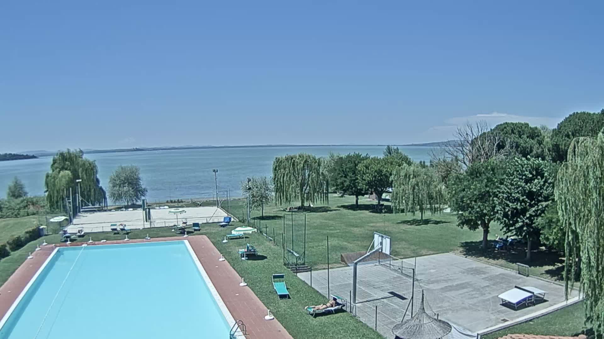 Lago Trasimeno Lake from Castiglione del Lago Live Cam - Castiglione del Lago, Umbria, Italy