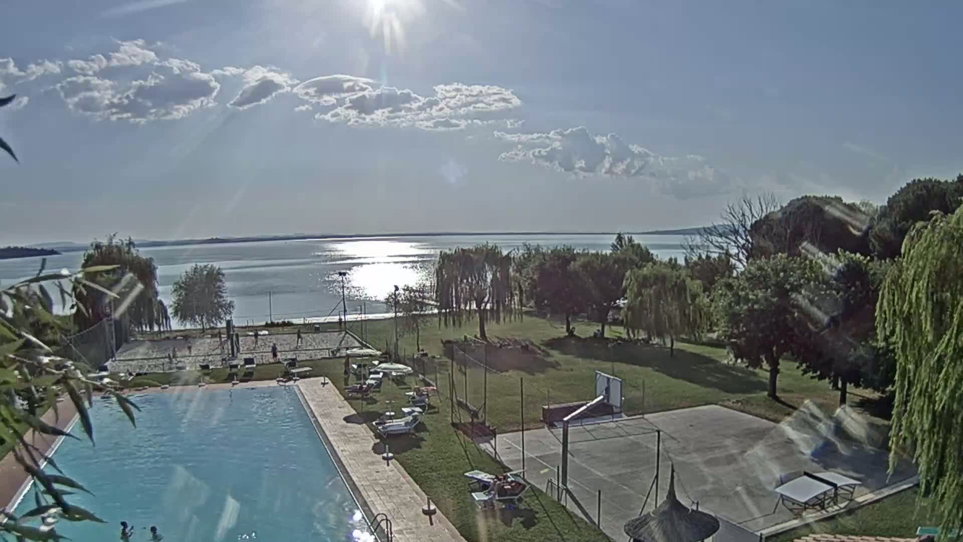 Lago Trasimeno Lake from Castiglione del Lago Live Cam - Castiglione del Lago, Umbria, Italy