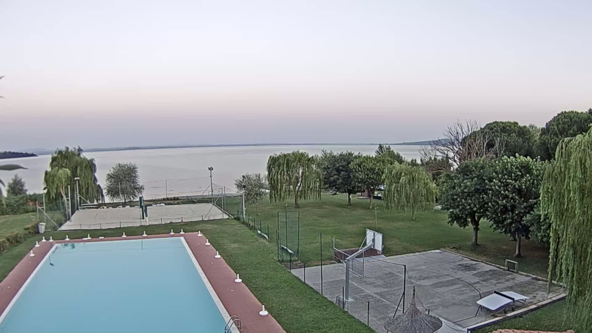 Lago Trasimeno Lake from Castiglione del Lago Live Cam - Castiglione del Lago, Umbria, Italy