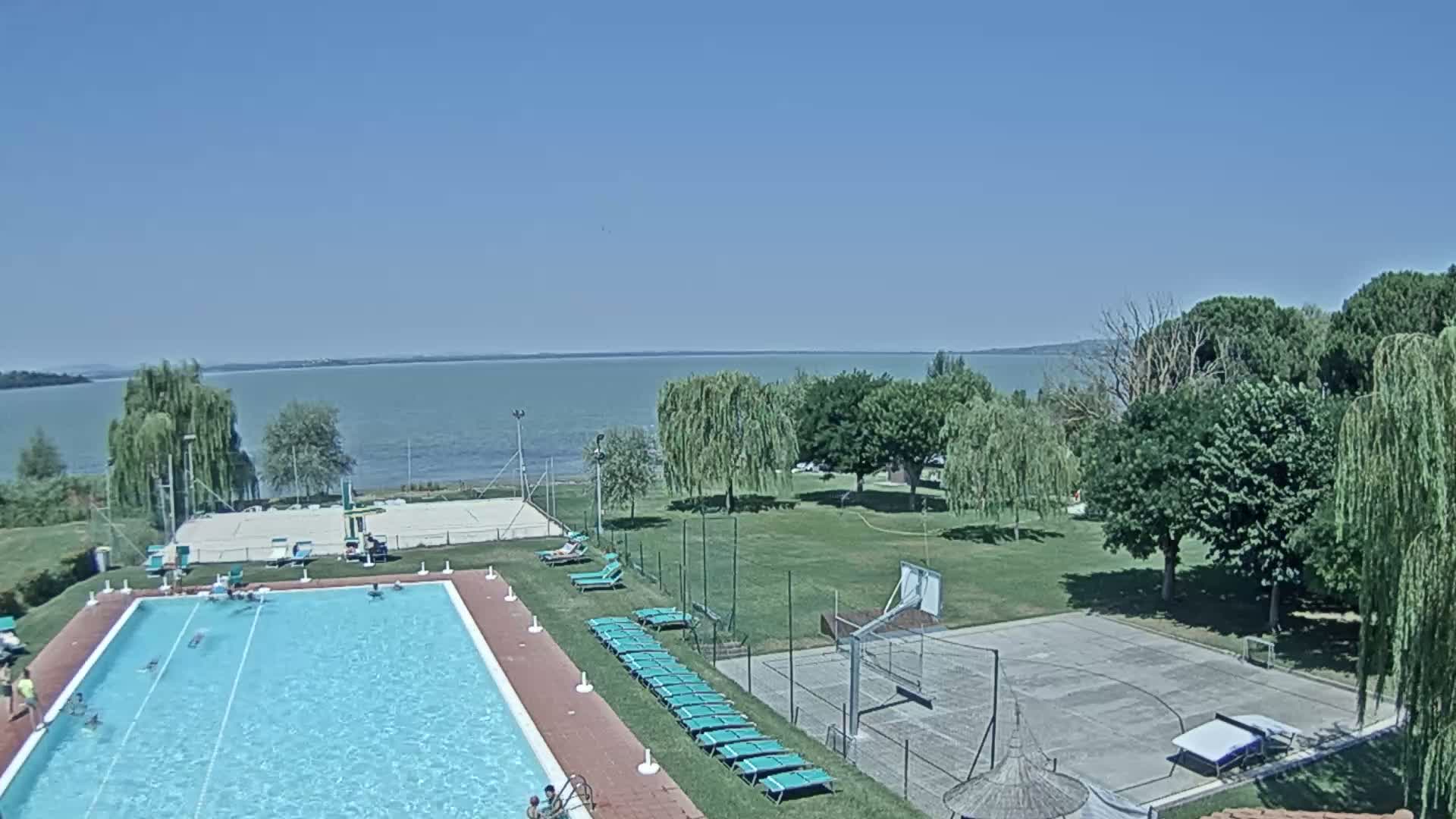 Lago Trasimeno Lake from Castiglione del Lago Live Cam - Castiglione del Lago, Umbria, Italy