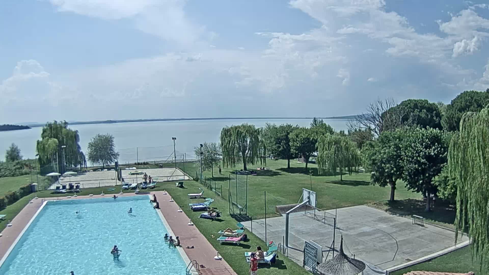 Lago Trasimeno Lake from Castiglione del Lago Live Cam - Castiglione del Lago, Umbria, Italy